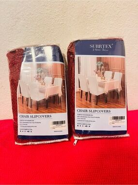 Subrtex Burgundy Stretch Chair Slipcovers - Set